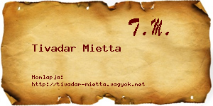 Tivadar Mietta névjegykártya
